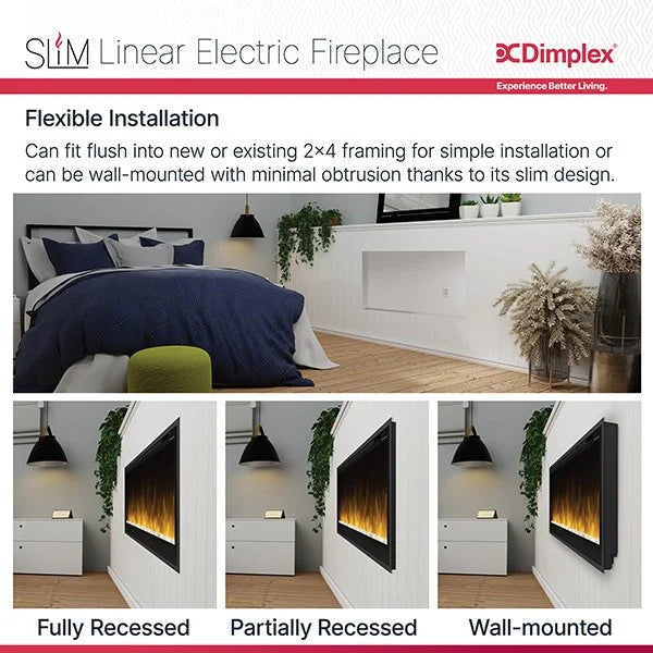 Dimplex 50" Slim Built-in Linear Electric Fireplace - Includes Remote
