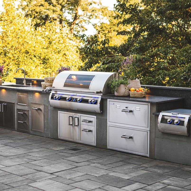 Fire Magic E1060i Echelon Built-in Gas Grill w/ Digital Thermometer, Black Glass Control Panel and Touchscreen, 48" x 22" Cooking Area (1,056 sq. in.)