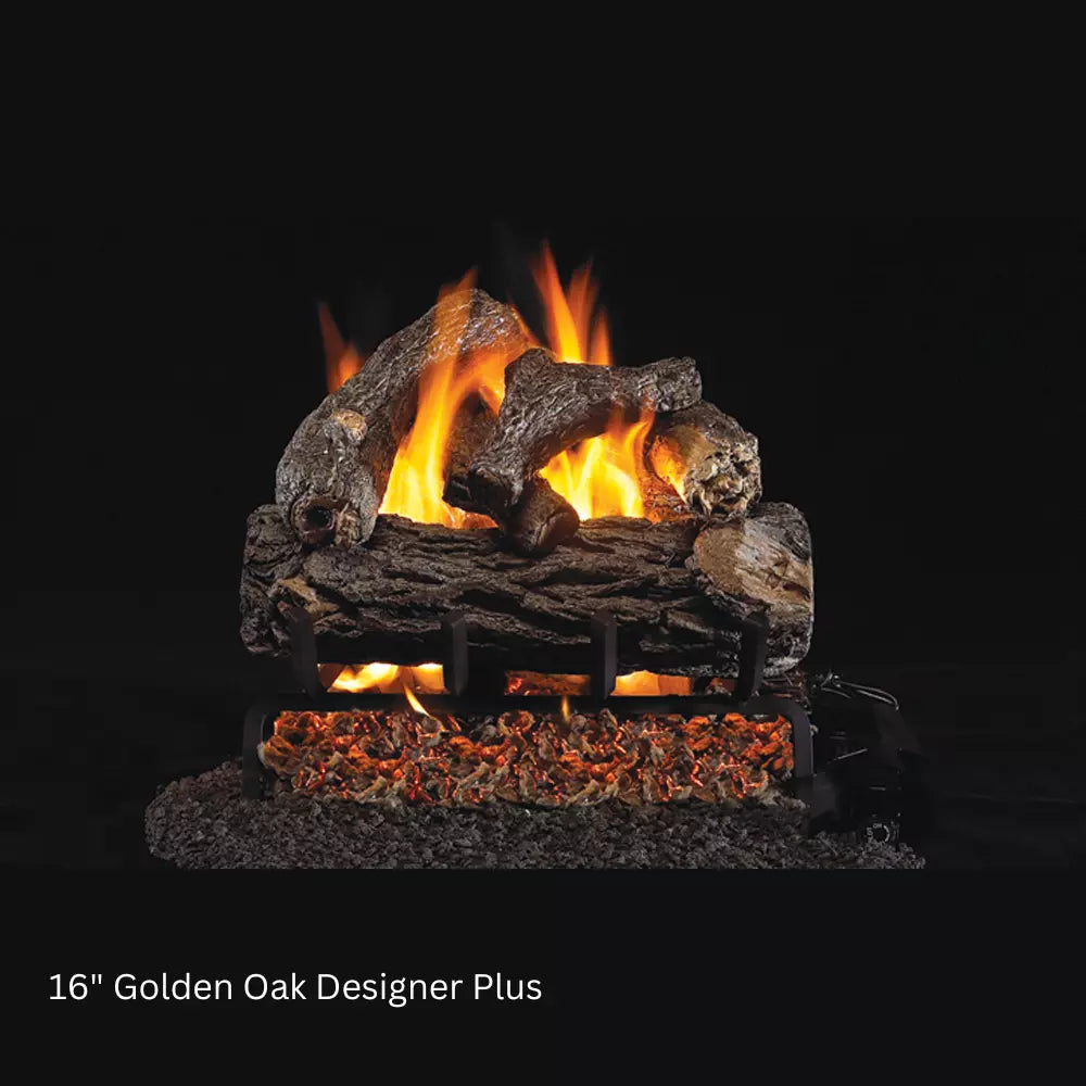 Peterson Real Fyre Golden Oak Designer Plus Vented Gas Log Set