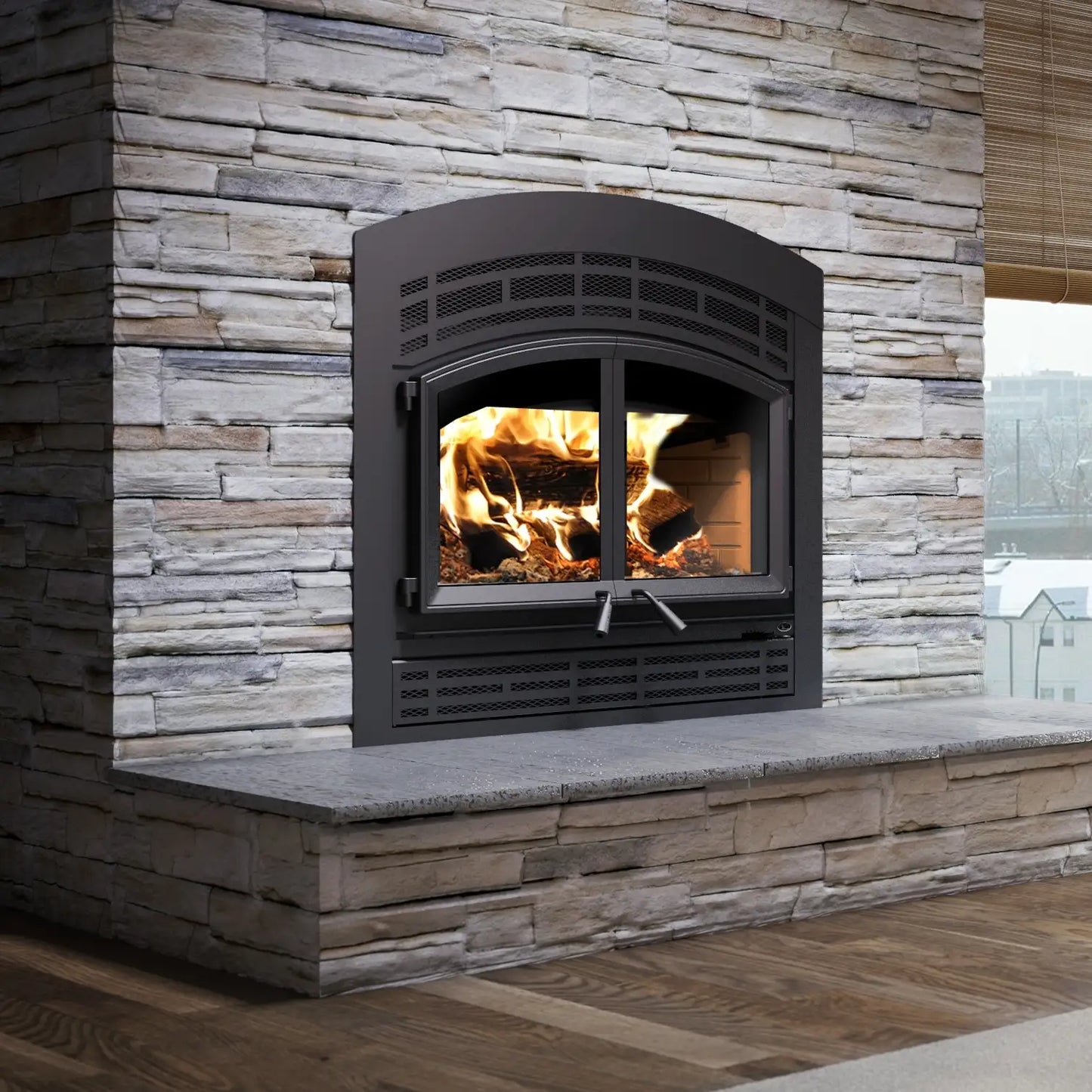 Valcourt FP15 Waterloo Arched Wood Fireplace - Includes Blower