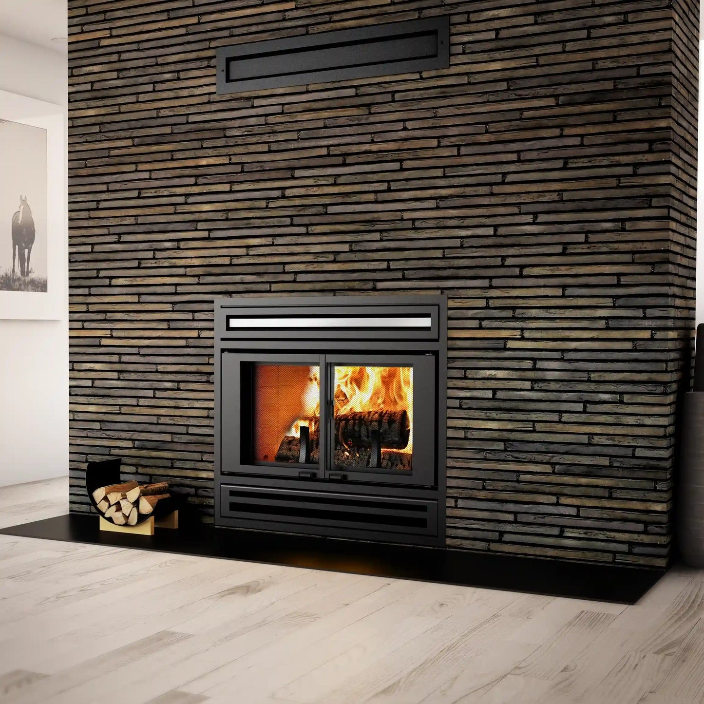 Valcourt FP1L Manoir Wood Fireplace - Includes Blower