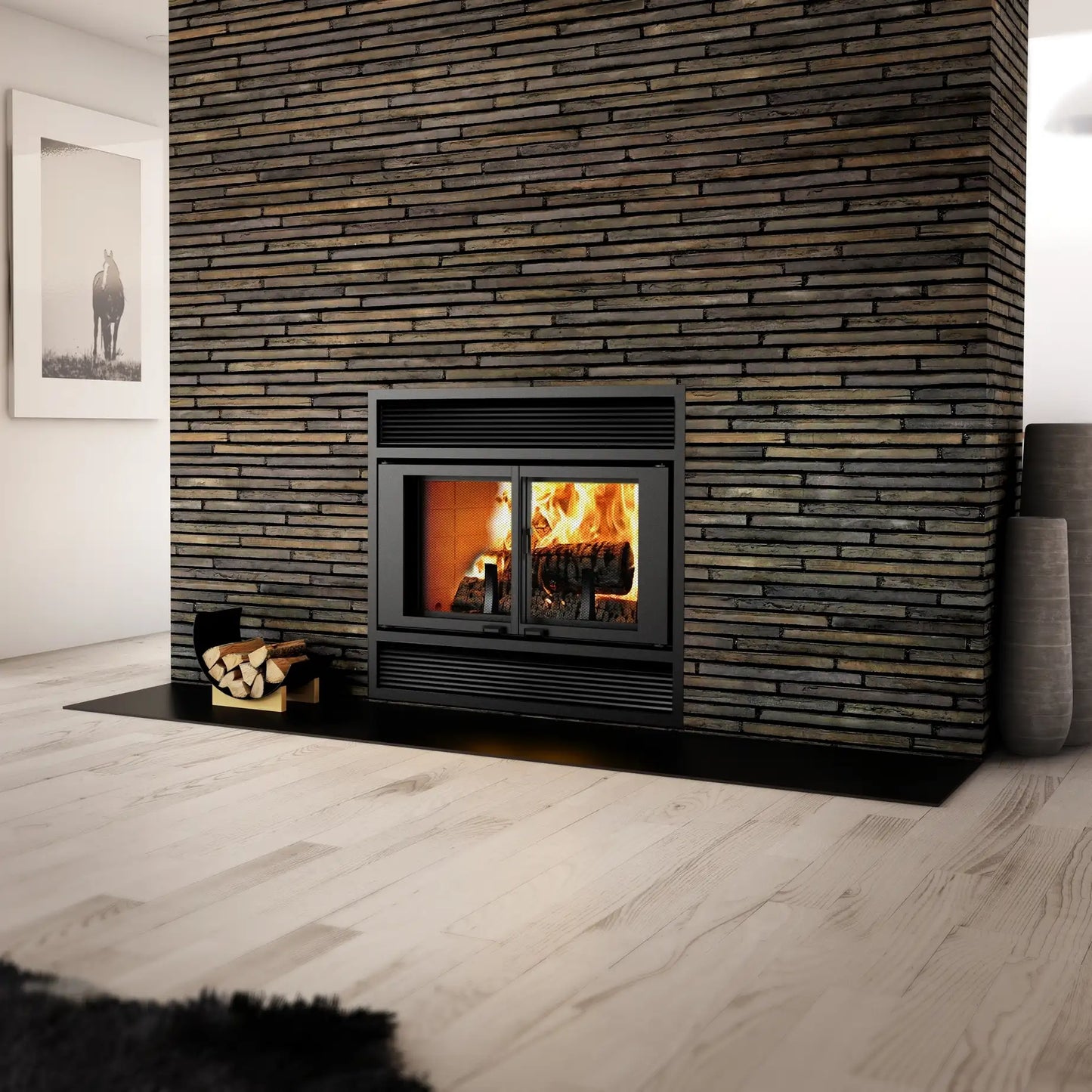 Valcourt FP1L Manoir Wood Fireplace - Includes Blower
