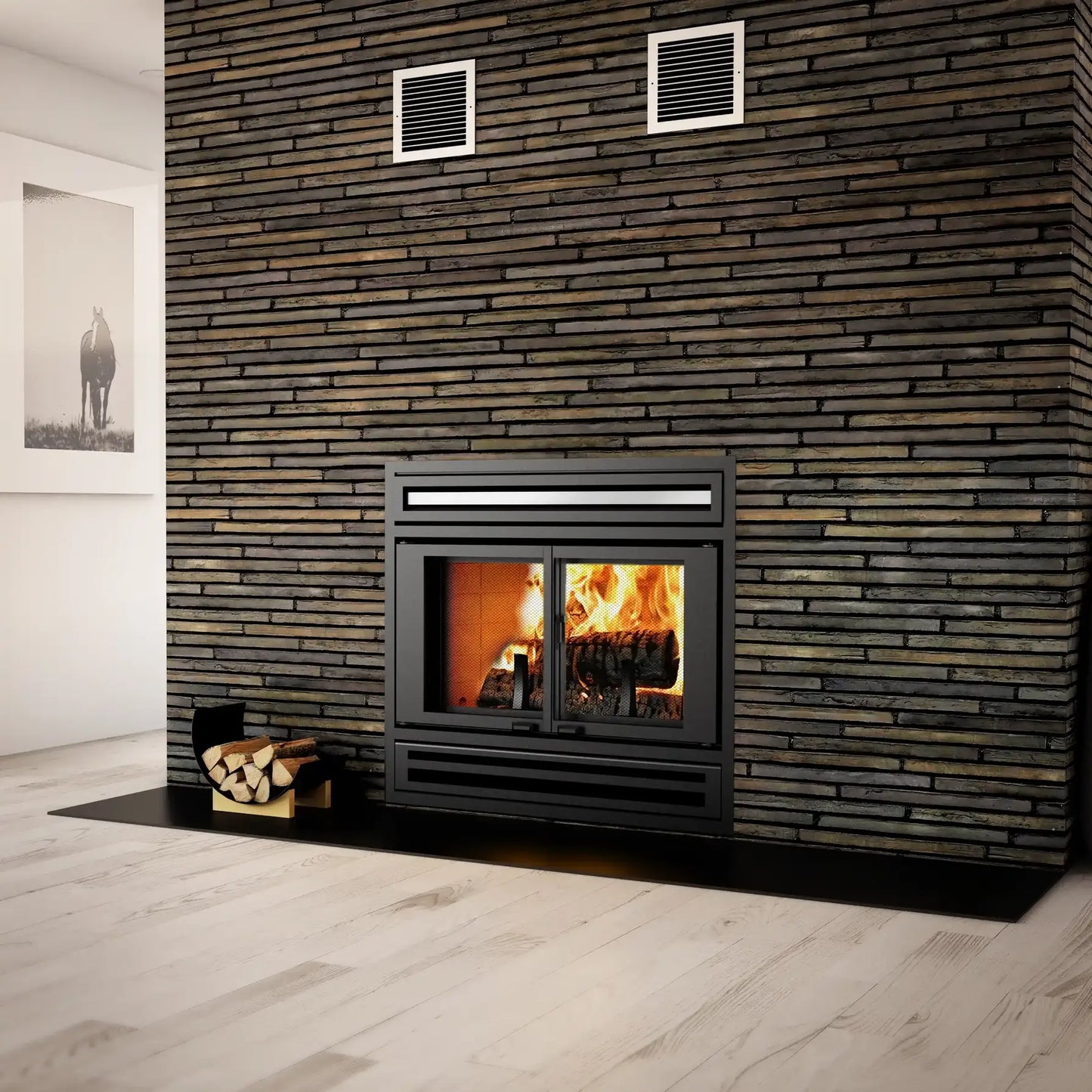Valcourt FP1L Manoir Wood Fireplace - Includes Blower