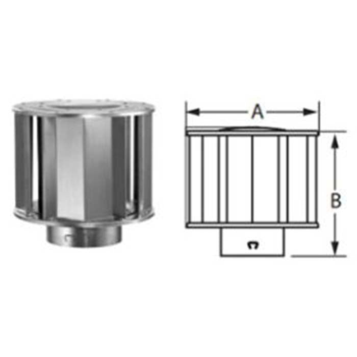 Duravent B-Vent 10" Vertical High-Wind Cap