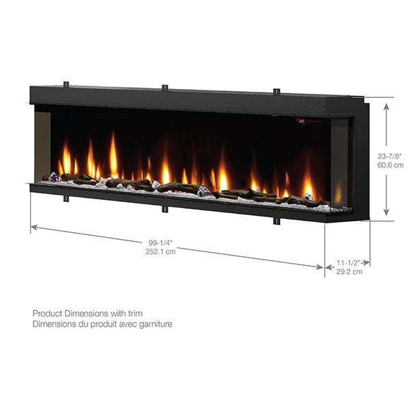 Dimplex IgniteXL Bold 100" Built-in Linear Multi-Sided Electric Fireplace