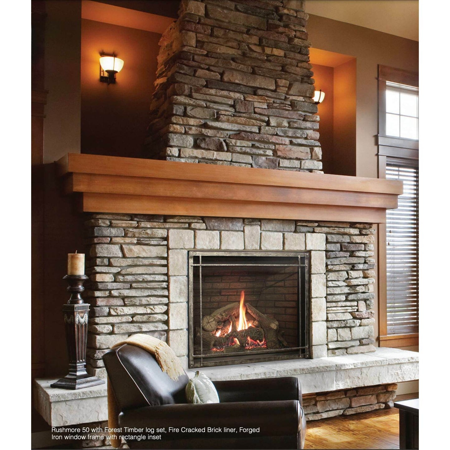 Empire 50" TruFlame Technology Rushmore Clean-Face Direct-Vent Fireplace