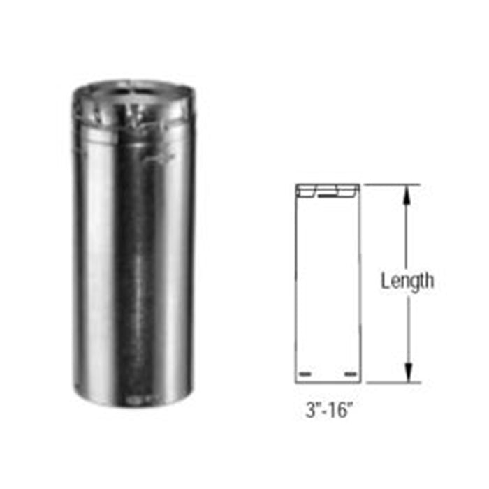 Duravent B-Vent 8" x 24" Round Rigid Pipe Length