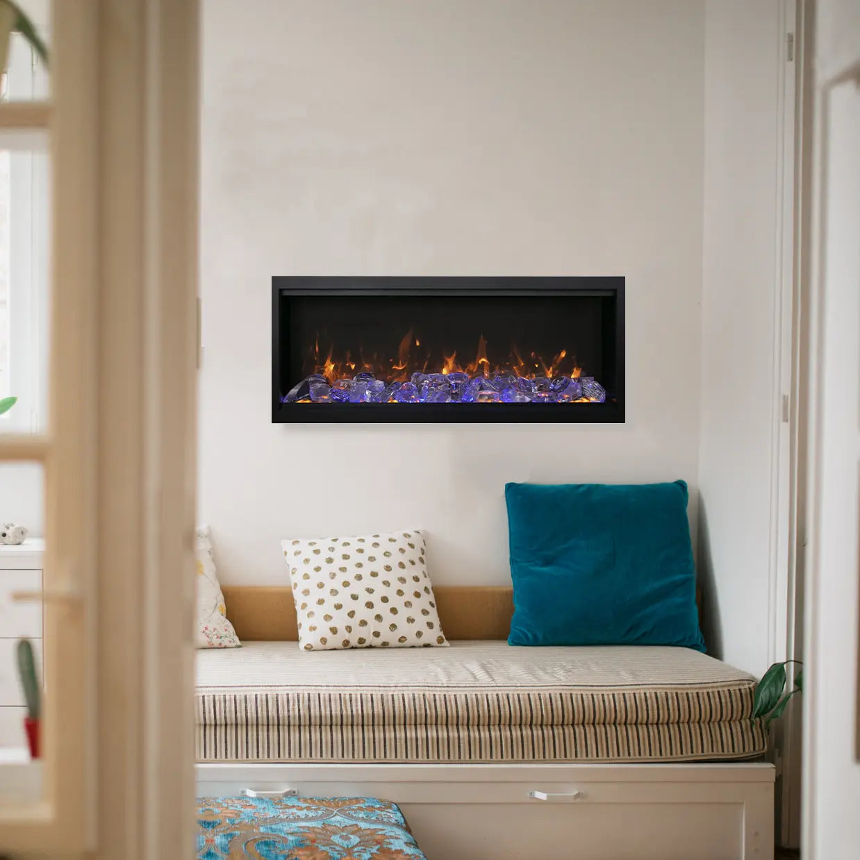 Amantii Symmetry Xtra Tall Smart Electric Fireplace - 50" Indoor/Outdoor, WiFi Enabled