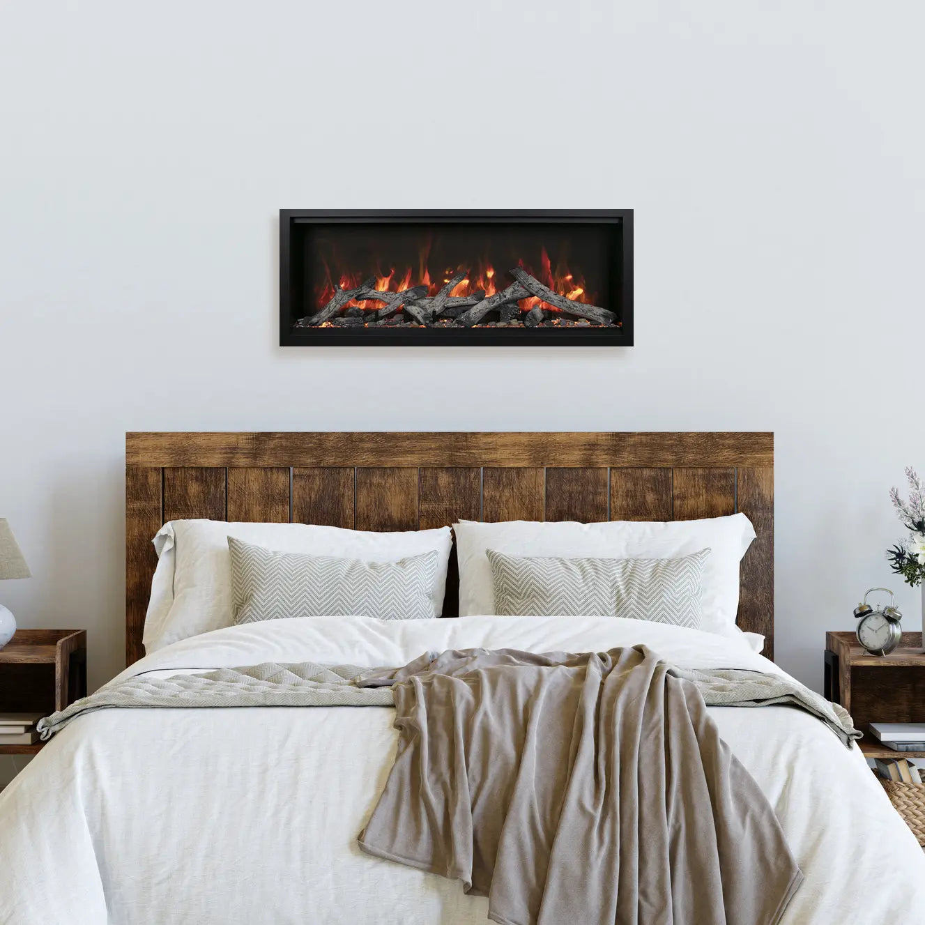 Amantii Symmetry Xtra Tall Smart Electric Fireplace - 50" Indoor/Outdoor, WiFi Enabled