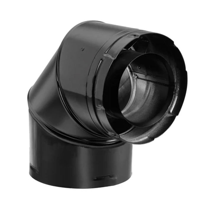 Duravent DirectVent Pro 4" x 6-5/8" 90º Black Elbow