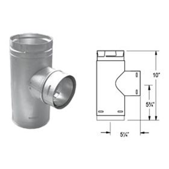 Duravent Pellevent Pro 4" Increaser Tee with Clean-Out Tee Cap