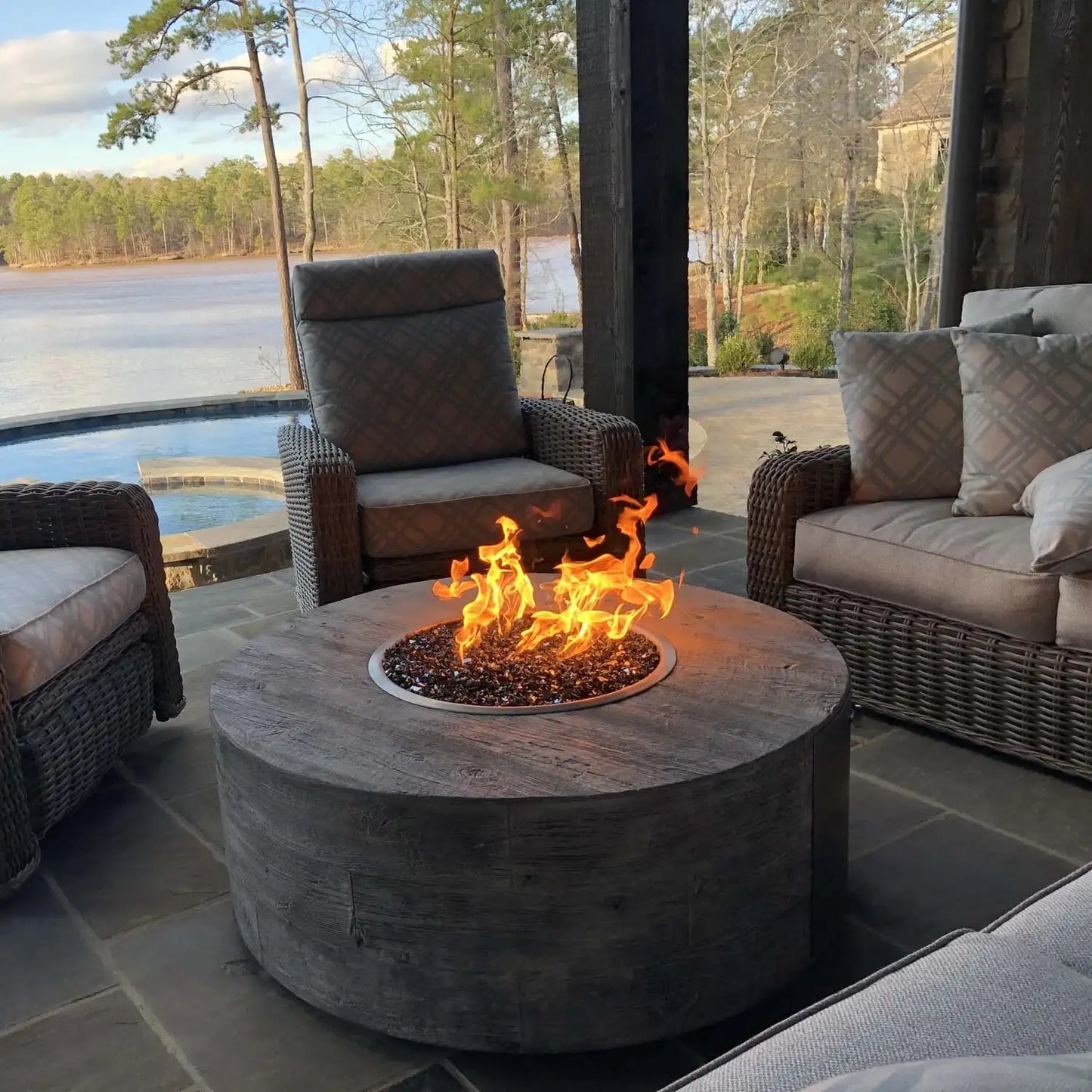 Outdoor Plus Sequoia Wood Grain Fire Pit