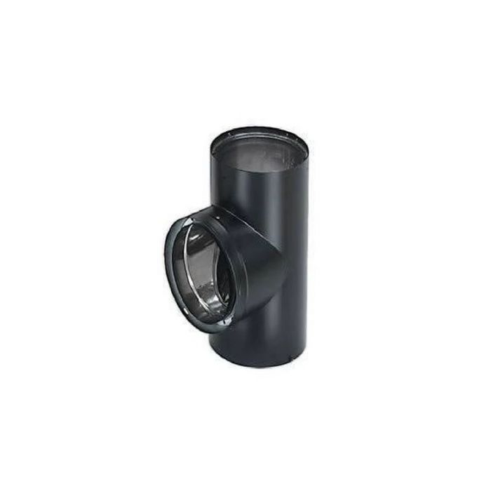 Duravent 6" DVL Double-Wall Black Tee with Clean-Out Cap