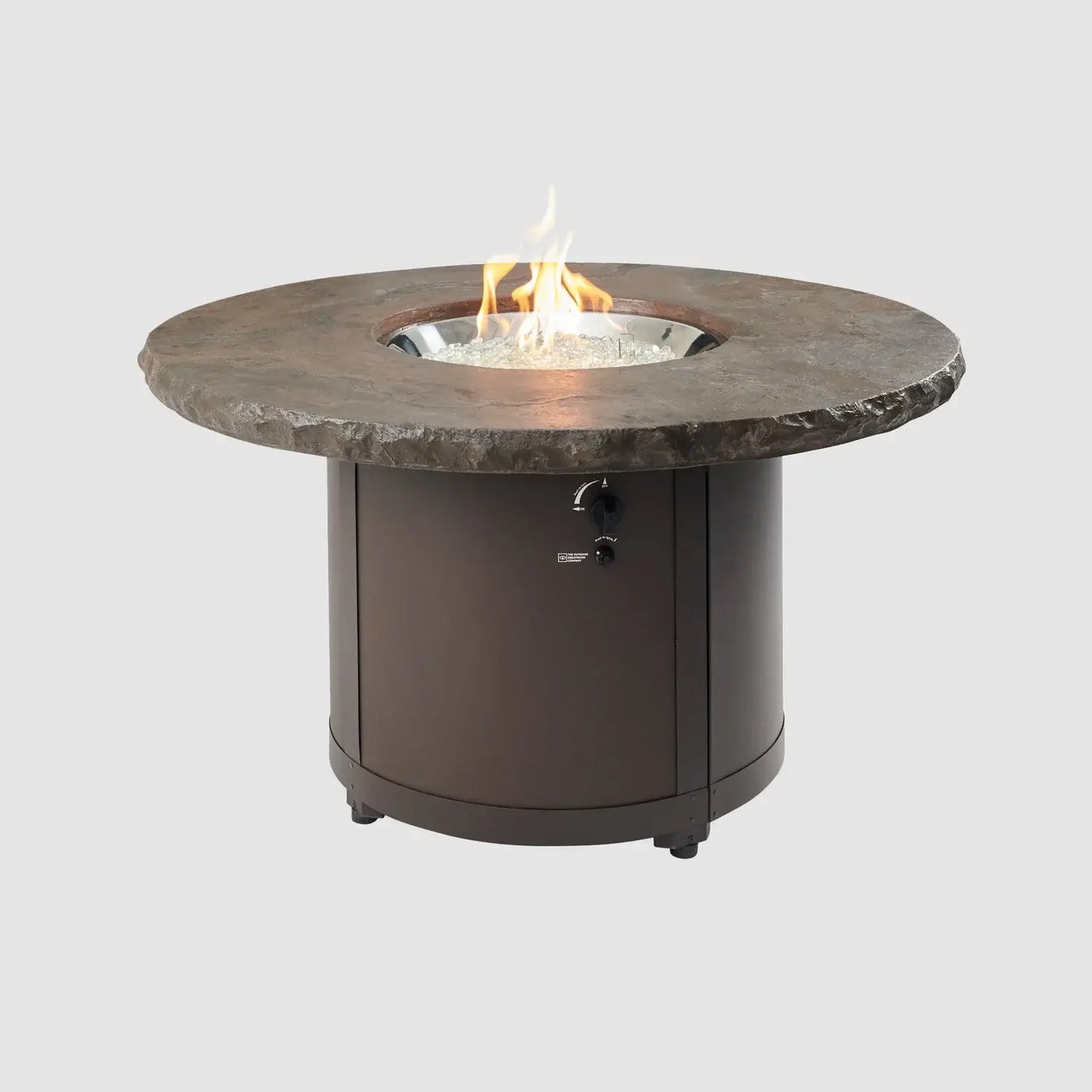 Outdoor GreatRoom Beacon Round Fire Pit Table - White Onyx