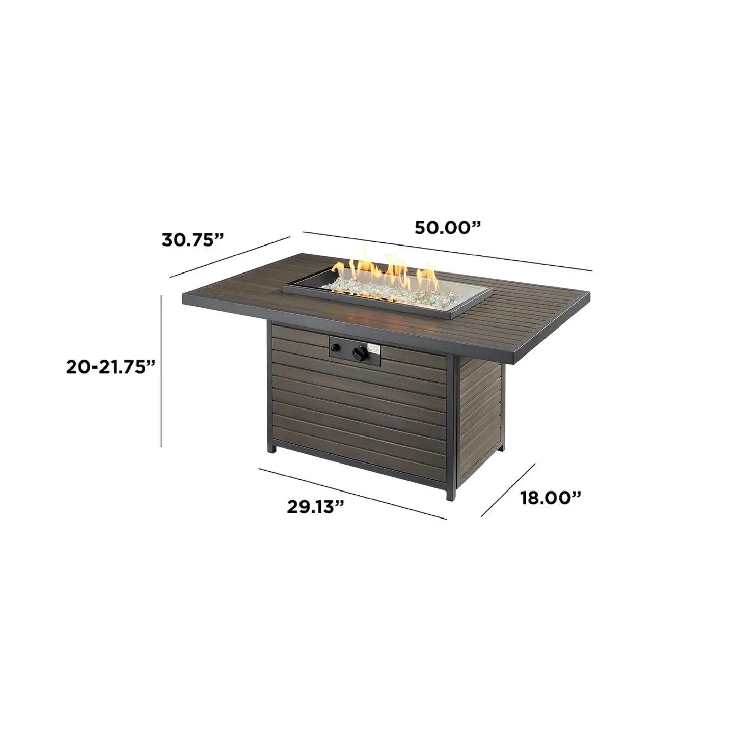 Outdoor GreatRoom Brooks Rectangular Fire Pit Table