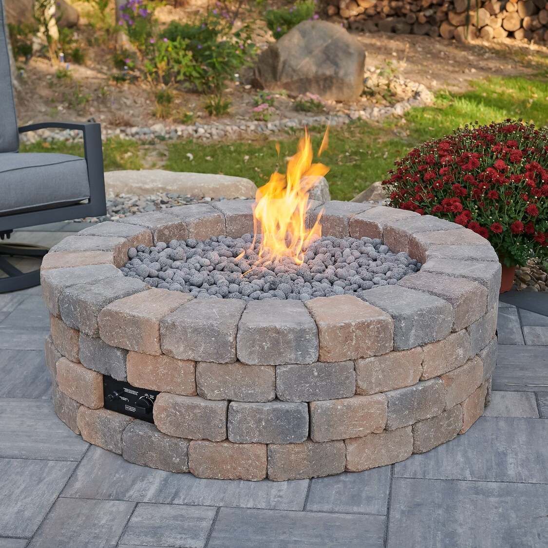 Outdoor GreatRoom Bronson Block Round Fire Pit Kit