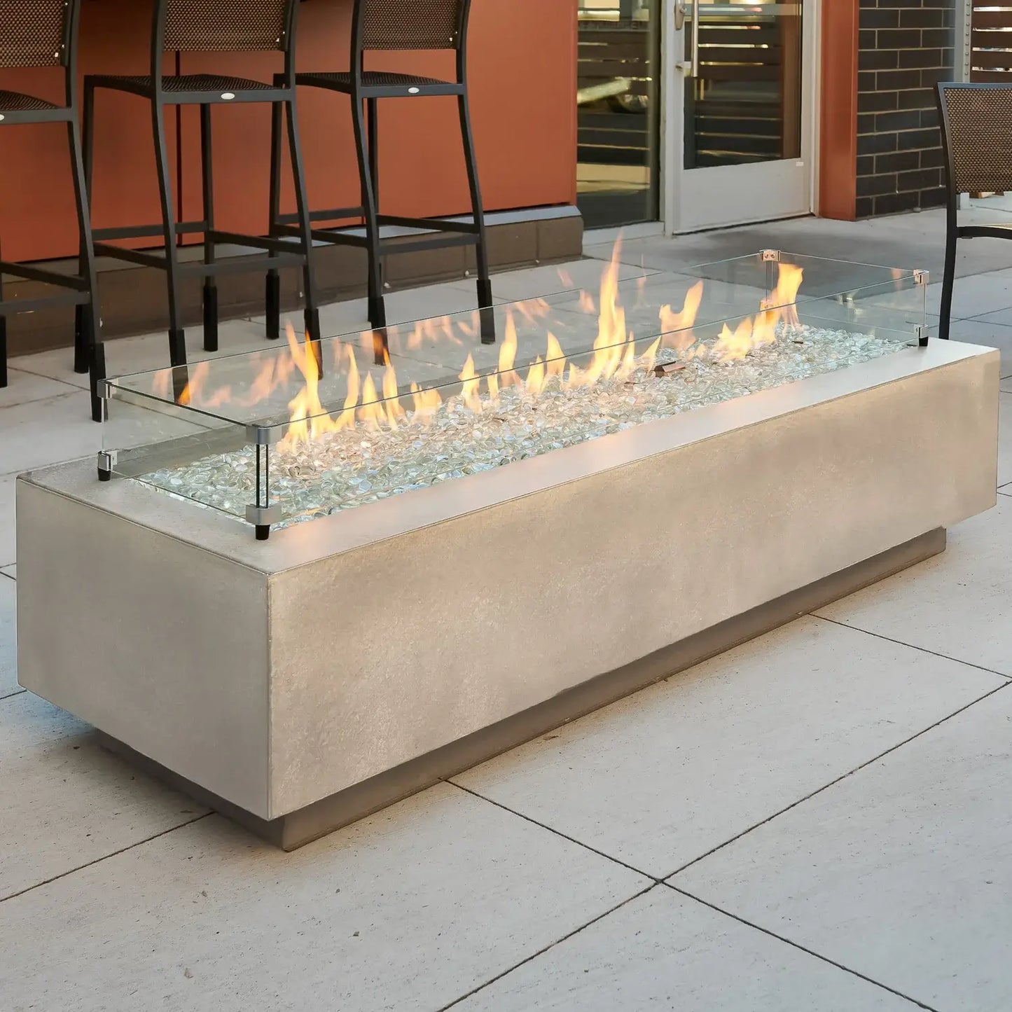 Outdoor GreatRoom Cove Linear Fire Pit Table - Natural Grey - 72"