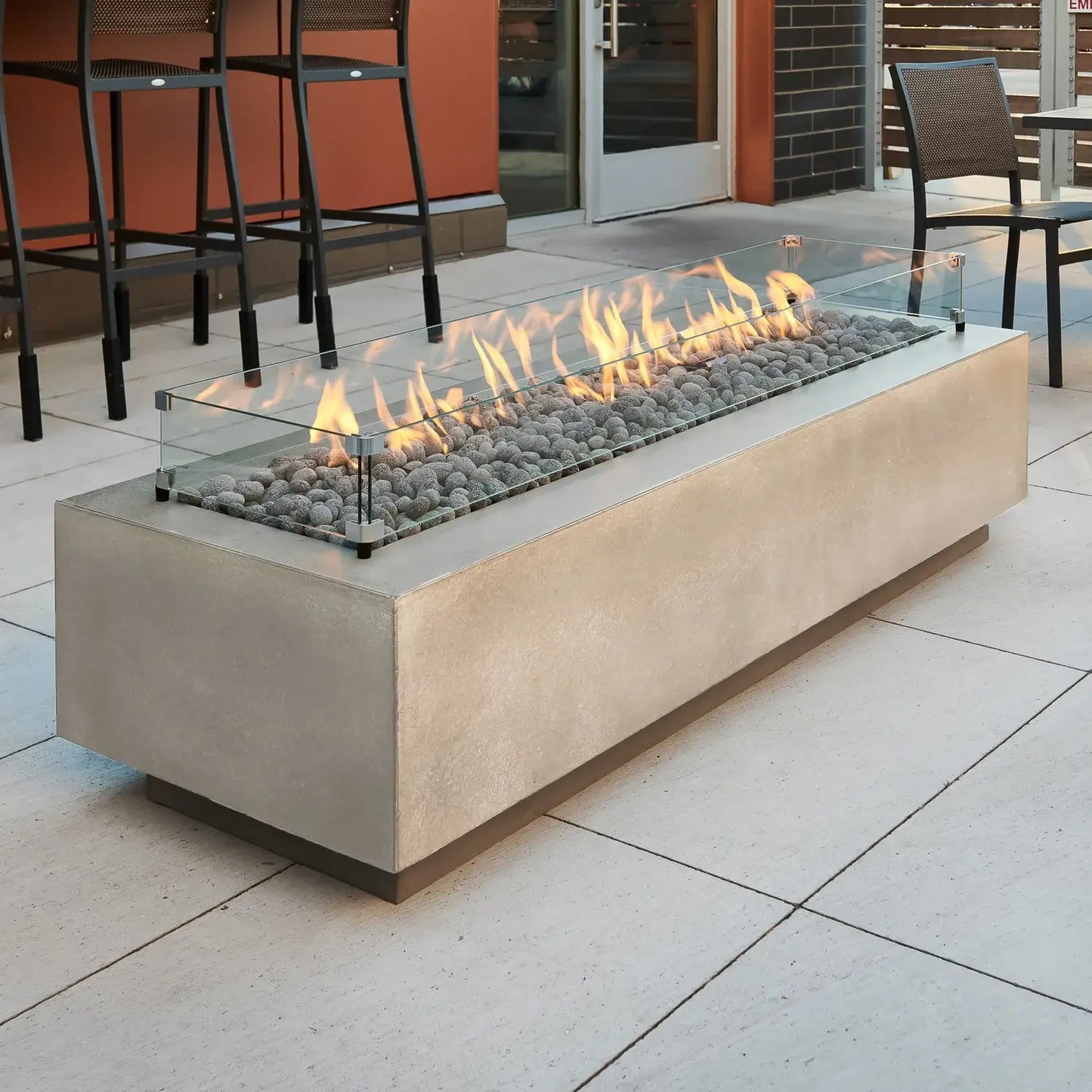 Outdoor GreatRoom Cove Linear Fire Pit Table - Natural Grey - 72"