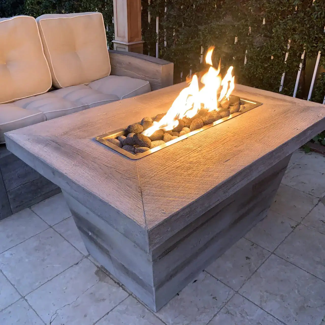 Outdoor Plus Carson Wood Grain Fire Pit
