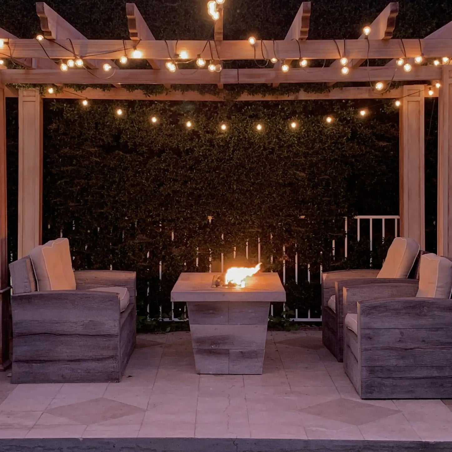 Outdoor Plus Carson Wood Grain Fire Pit