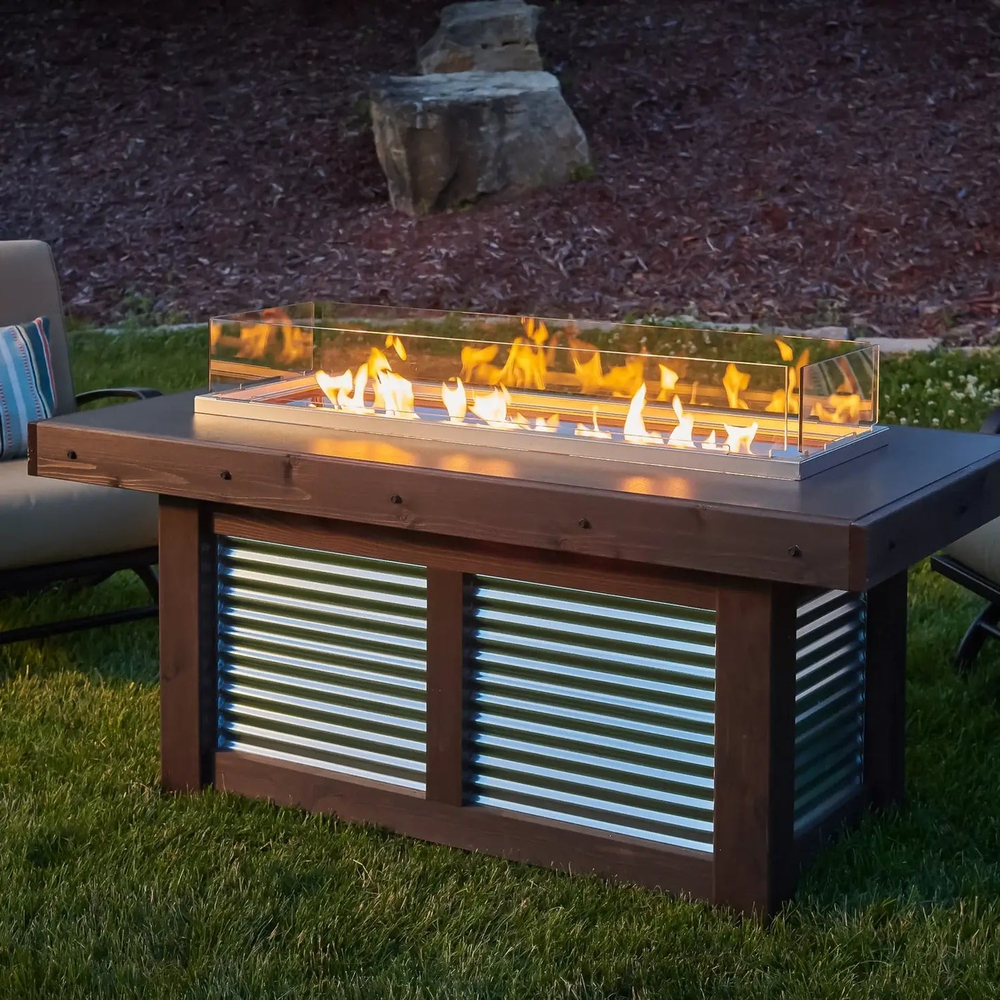 Outdoor GreatRoom Denali Brew Linear Fire Pit Table