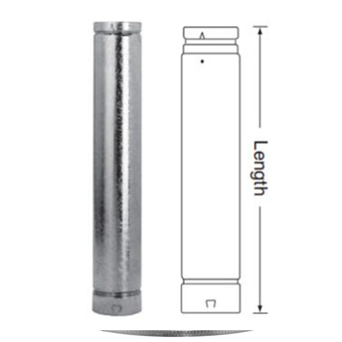 Duravent B-Vent 8" x 12" Round Rigid Pipe Length