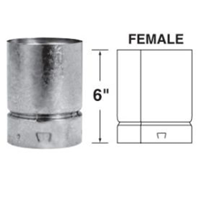 Duravent B-Vent 8" GV to BV Female Adapter