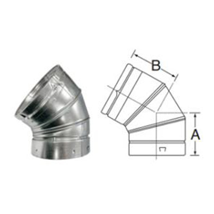 Duravent B-Vent 5" 45º/60º Adjustable Elbow