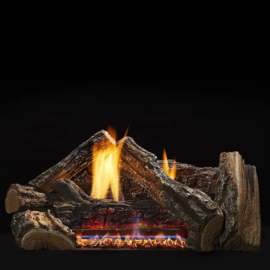 Monessen Dynamo 7-Piece Log Set includes Vent-Free Glow Getter Millivolt Burner