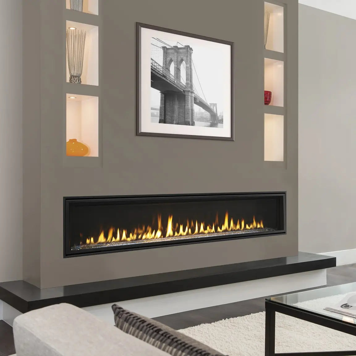 Majestic Echelon II 72" Direct Vent Gas Fireplace - with IntelliFire Touchscreen Remote