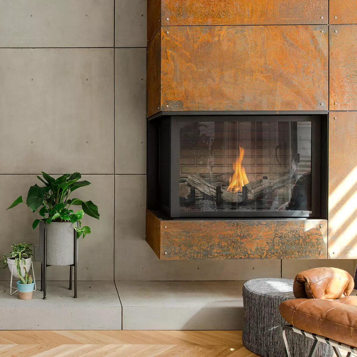 Montigo Divine Corner 38" Direct Vent Gas Fireplace - Traditional