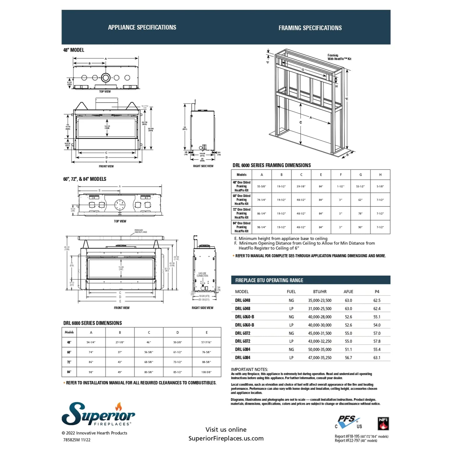 Superior DRL6072 Linear Direct Vent Gas Fireplace - 72"