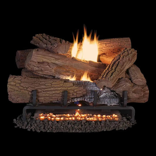 Superior Mega-Flame Mossy Oak Ventless Gas Log Set