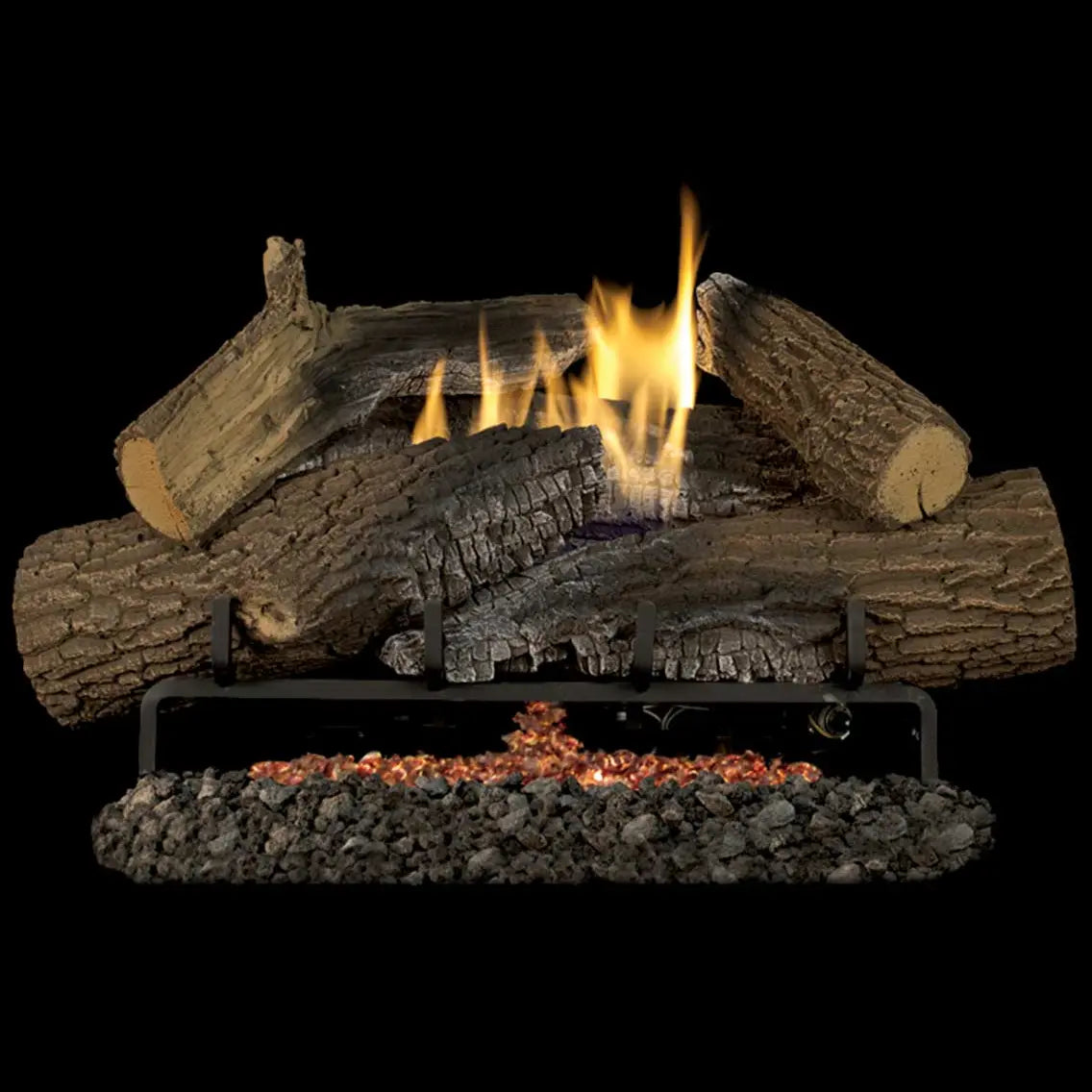 Superior Rugged Stack Triple-Flame Ventless Gas Log Set