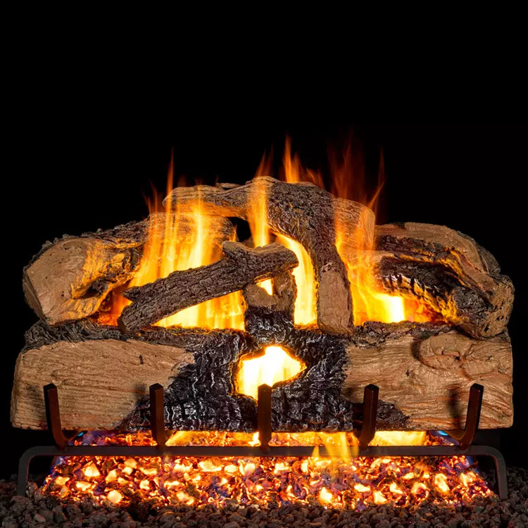 Peterson Real Fyre Charred Evergreen Split Oak Vented Gas Log Set