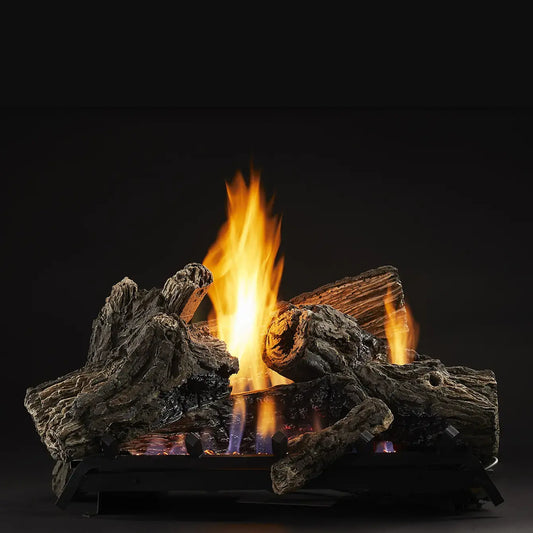 Monessen Mojo 8-Piece Refractory Gas Log Set includes Vent-Free Natural Blaze Burner