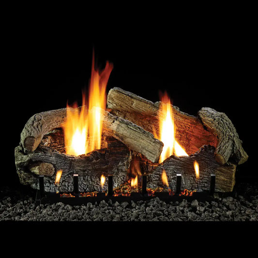 Empire Stacked Aged Oak Refractory Ventless Gas Log Set