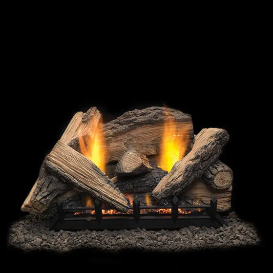 Monessen Stoney Creek Refractory 10-Piece Gas Log Set includes Vent-Free Natural Blaze Burner