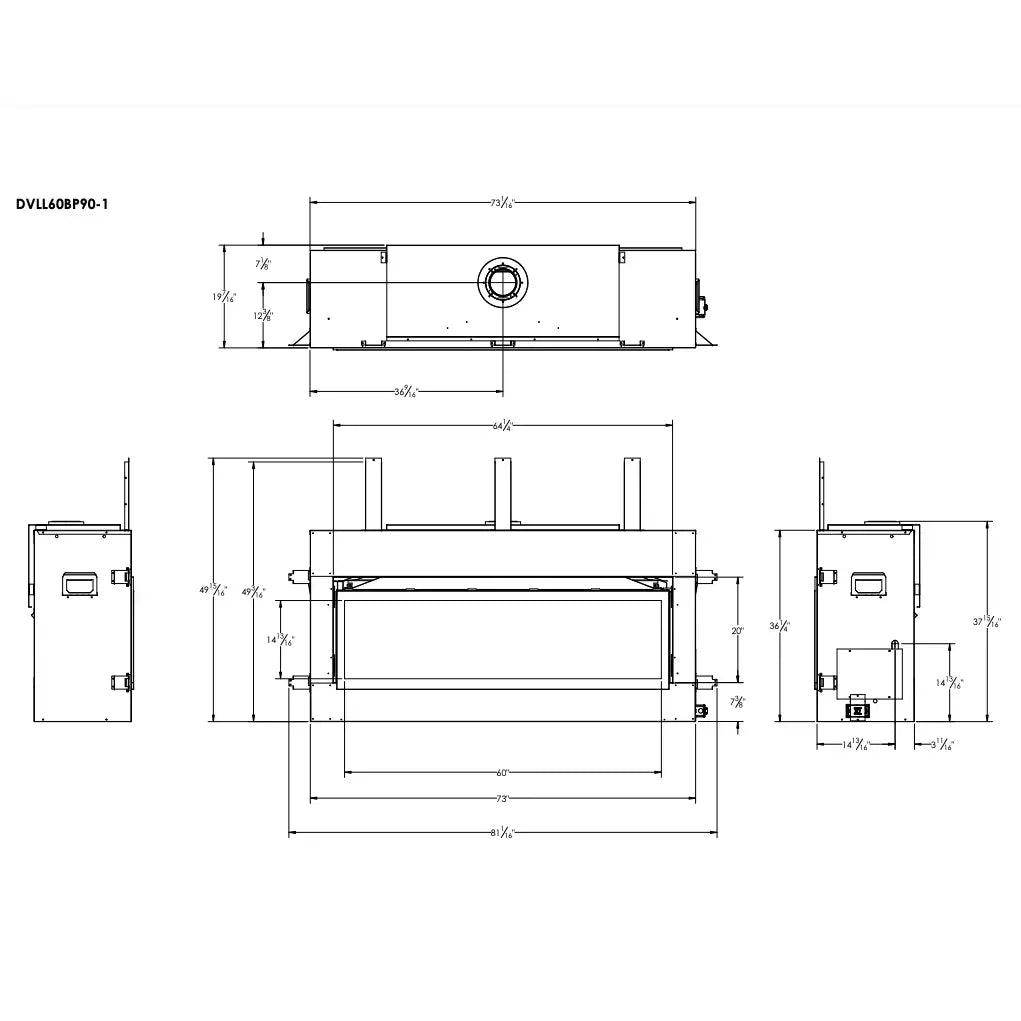 Empire Boulevard See-Through Direct Vent 48" Fireplace with Multi-Function Remote