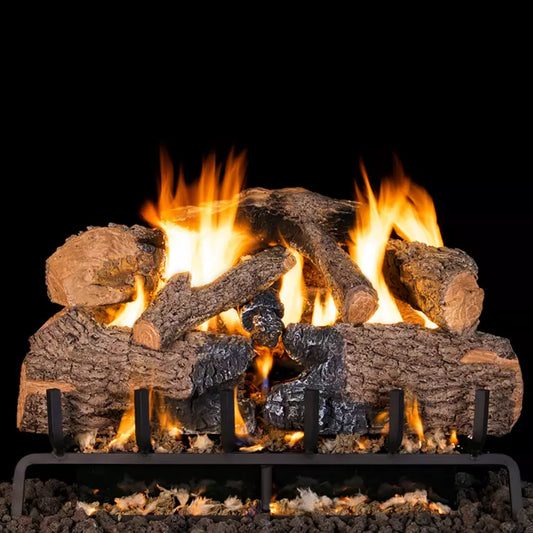 Peterson Real Fyre Outdoor Charred Angel Oak Vented Gas Log Set