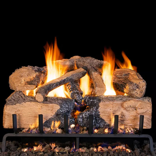 Peterson Real Fyre Outdoor Charred Angel Split Oak Vented Gas Log Set