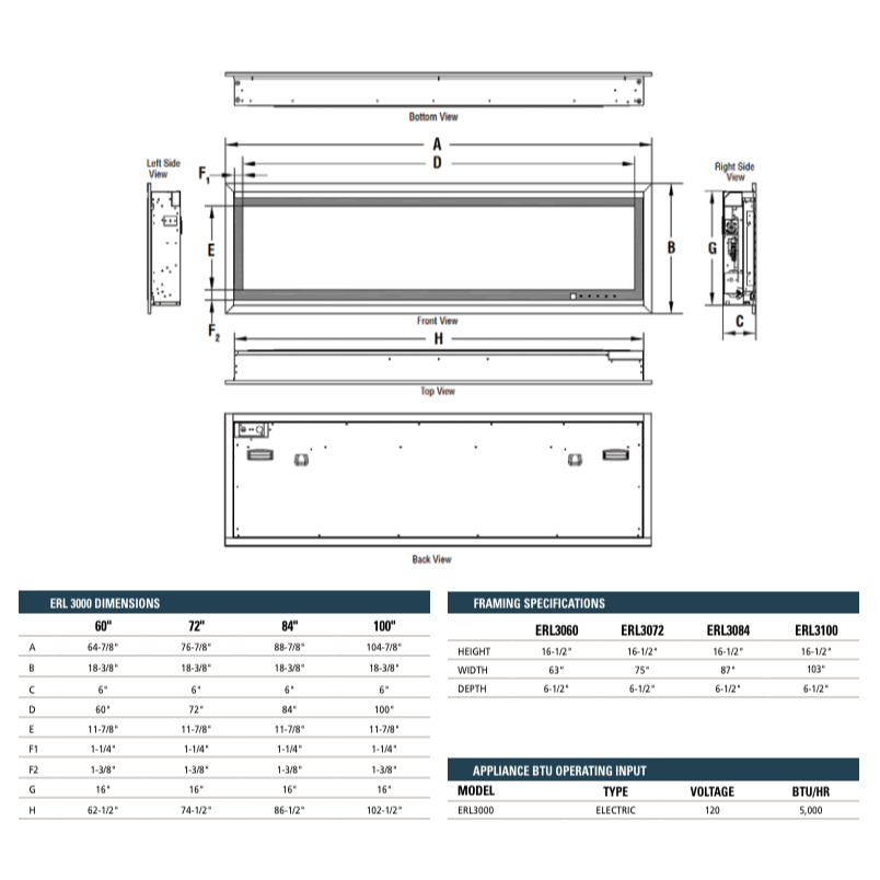 Superior ERL3060 Electric Fireplace - 60"