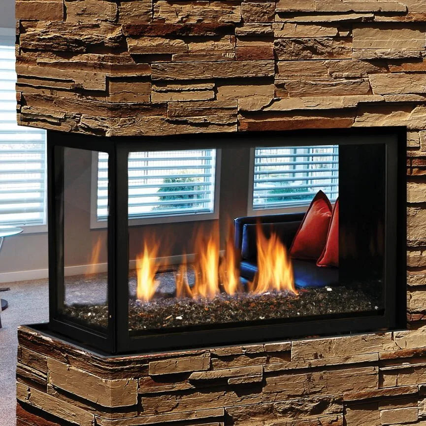 Kingsman MCVP42NH Zero Clearance Multi-Sided Direct Vent Gas Fireplace - 42" - Ceramic Glass