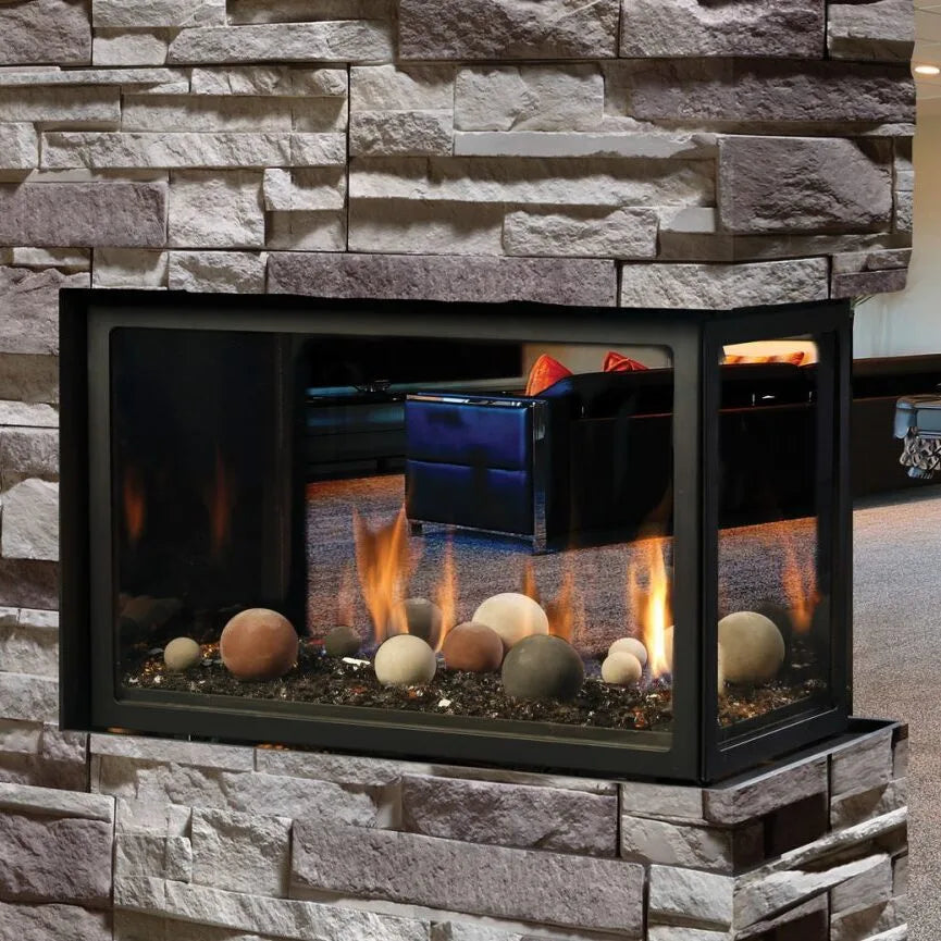 Kingsman MCVP42NH Zero Clearance Multi-Sided Direct Vent Gas Fireplace - 42" - Ceramic Glass