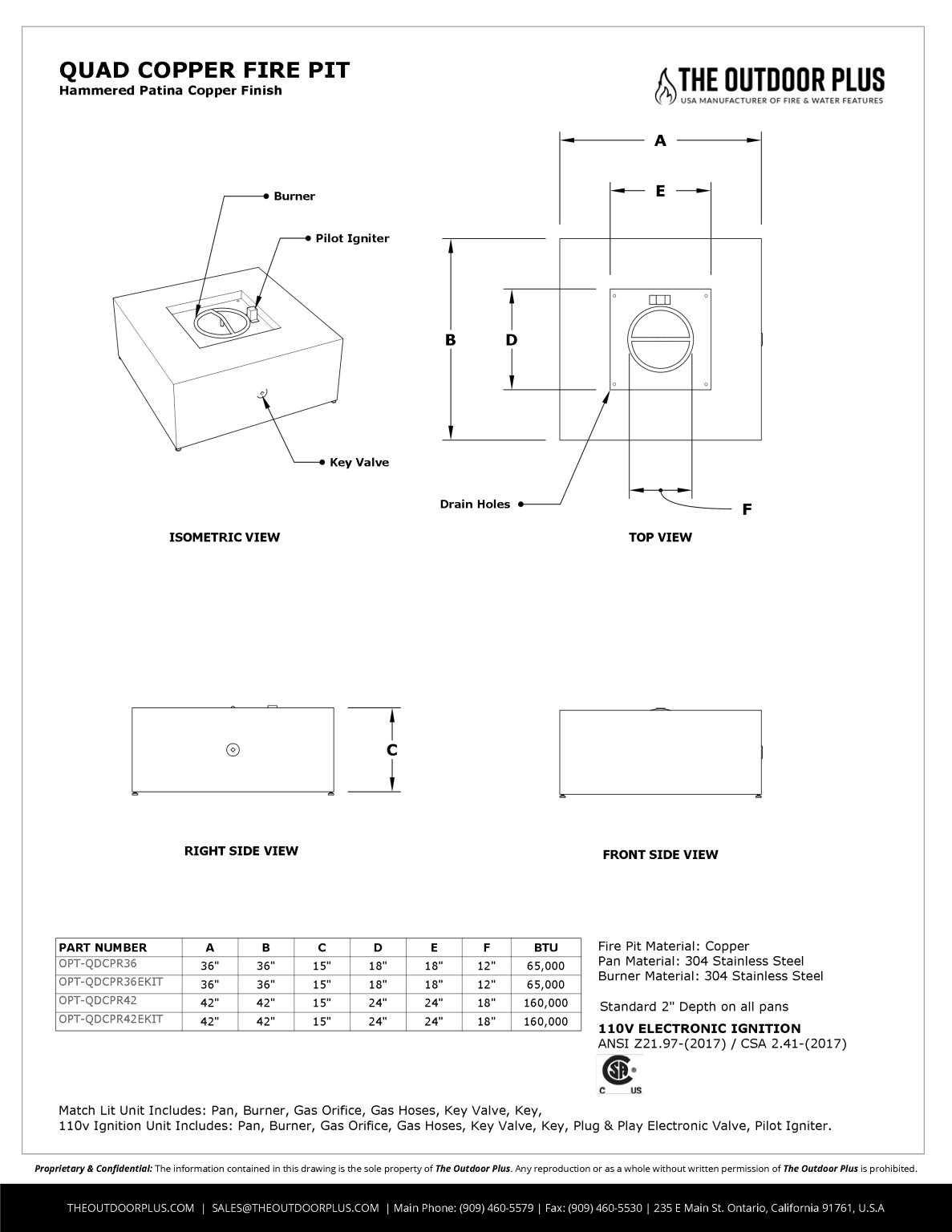 Outdoor Plus Quad Metal Fire Pit