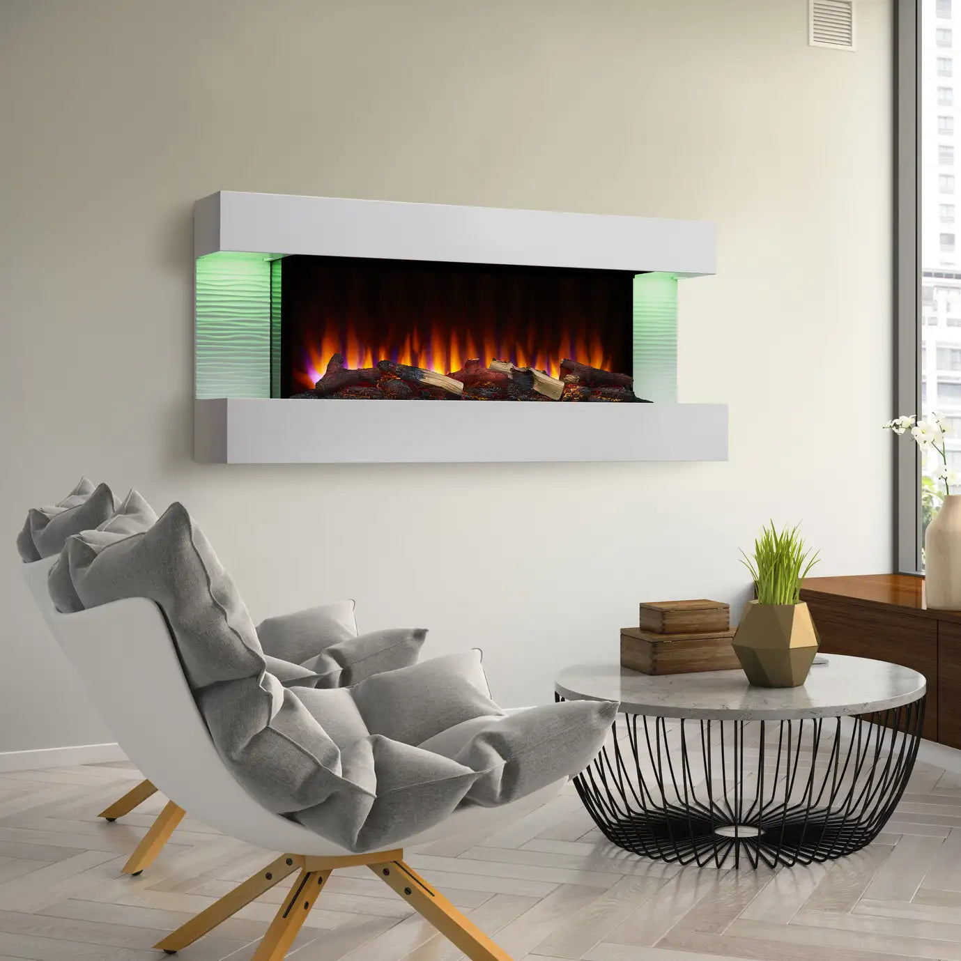 SimpliFire Format Floating Mantel Electric Fireplace - 36"