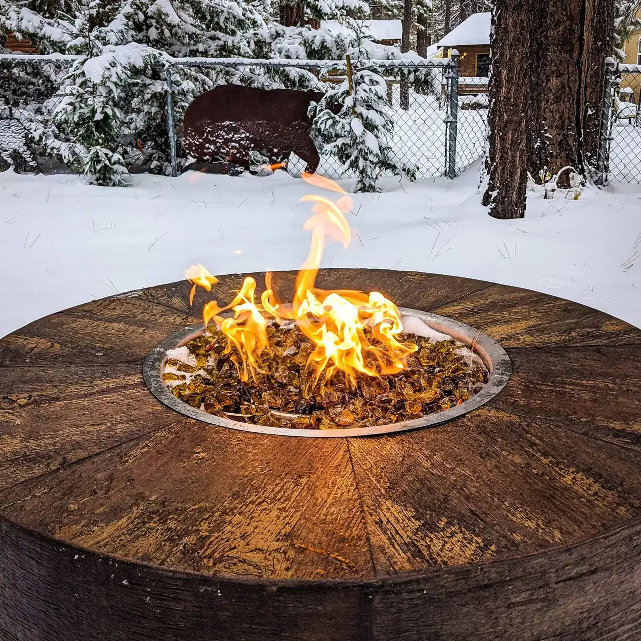 Outdoor Plus Sequoia Wood Grain Fire Pit