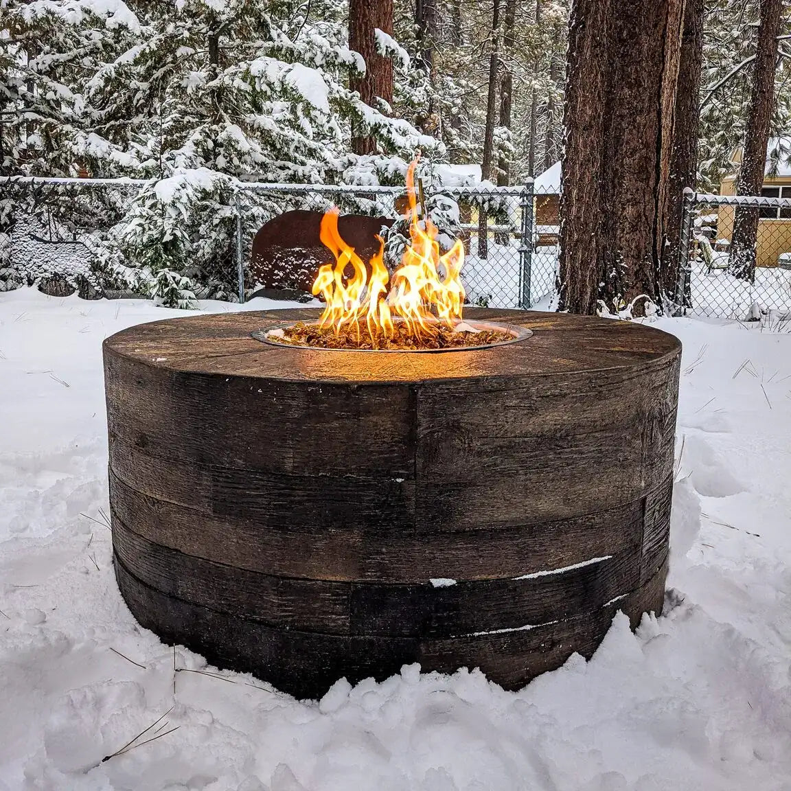 Outdoor Plus Sequoia Wood Grain Fire Pit