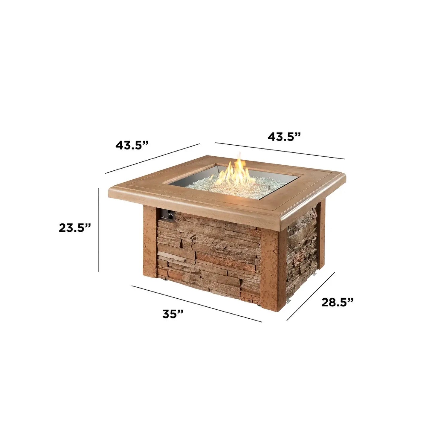 Outdoor GreatRoom Sierra Square Fire Pit Table