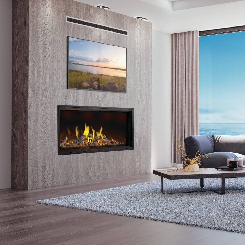 Napoleon Tall Linear Vector 62" Gas Fireplace with Luminous Logs - TLV62L